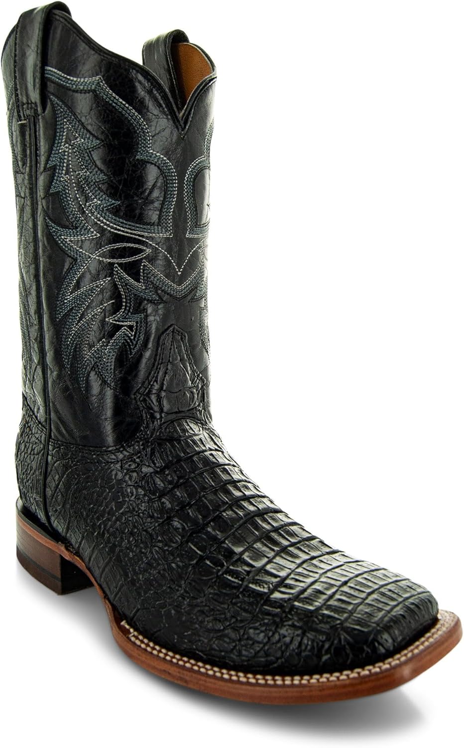 Мужские ковбойские сапоги Soto с принтом из кожи каймана H4001 Soto Boots, черный — фото 2