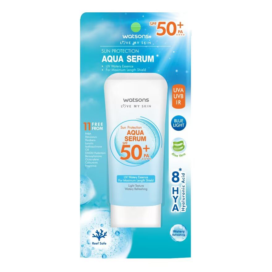 

Watsons Солнцезащитная аква-сыворотка SPF50+ PA++++, White to Slightly Yellow