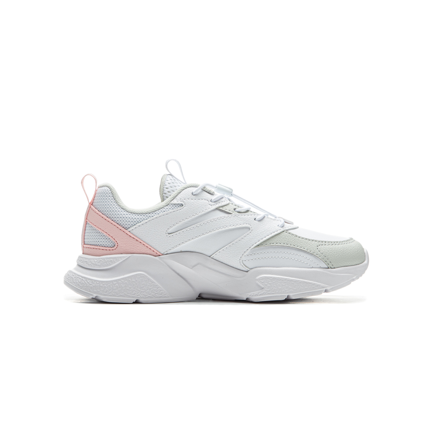 LINING YOUNG Кроссовки для детей из коллекции Sports Life, противоскользящие, износостойкие, низкие, белые, серые, розовые — фото 2