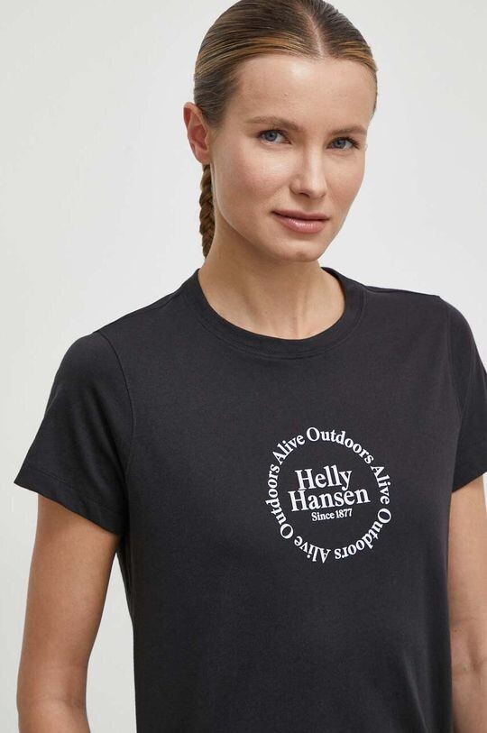 

Хлопковая футболка Helly Hansen, черный