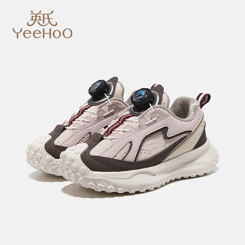 Детские противоскользящие низкие уличные кроссовки Kids' YeeHoO, Ecru — фото 3