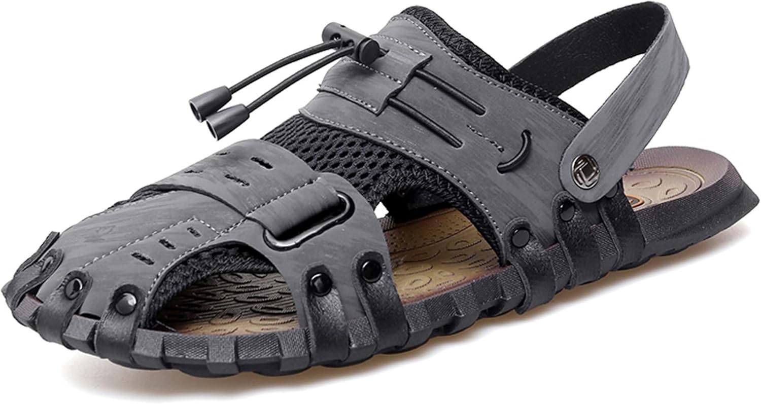 

Сандалии и шлепанцы с отверстиями для мужчин с противоскользящей подошвой для ношения на улице Cyyds, серый