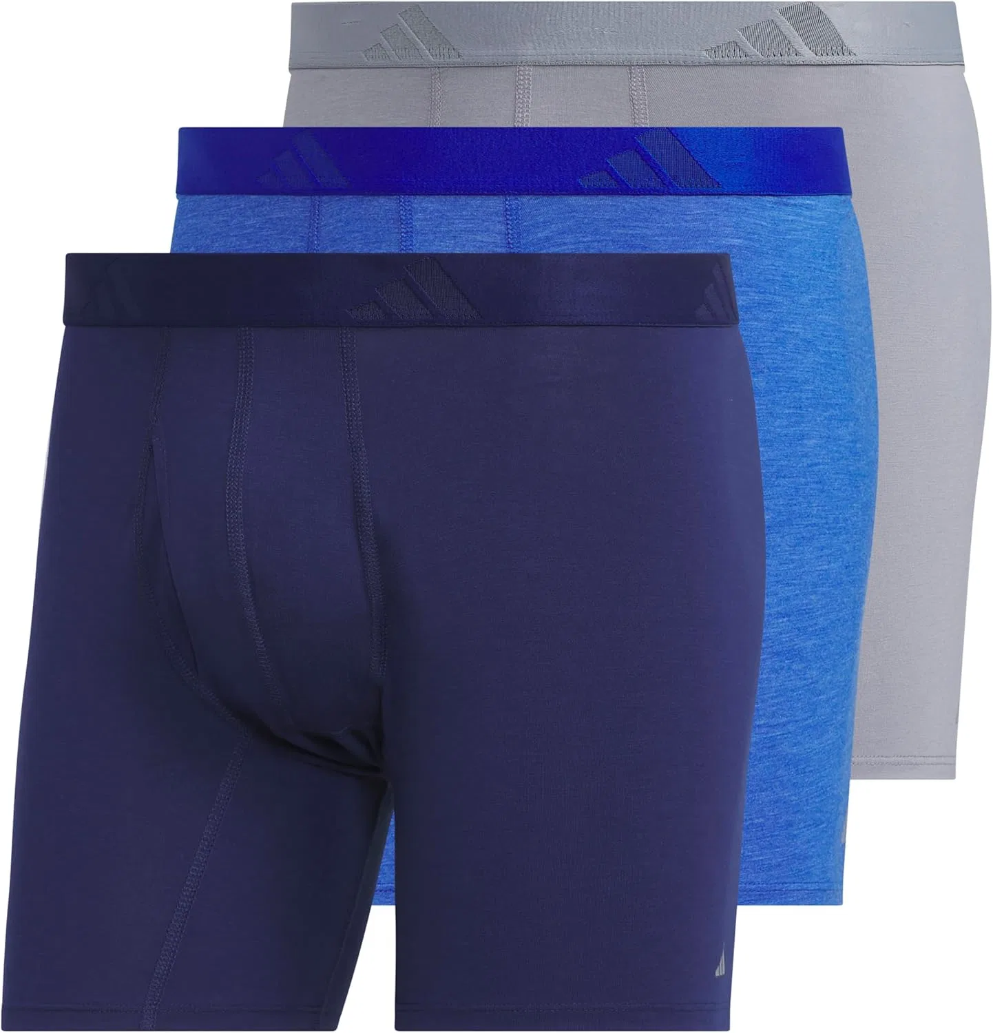 Комплект трусов Adidas Boxer Briefs or Trunks Premium Ultra Soft Comfort, 3 предмета, темно-синий/синий/серый меланж