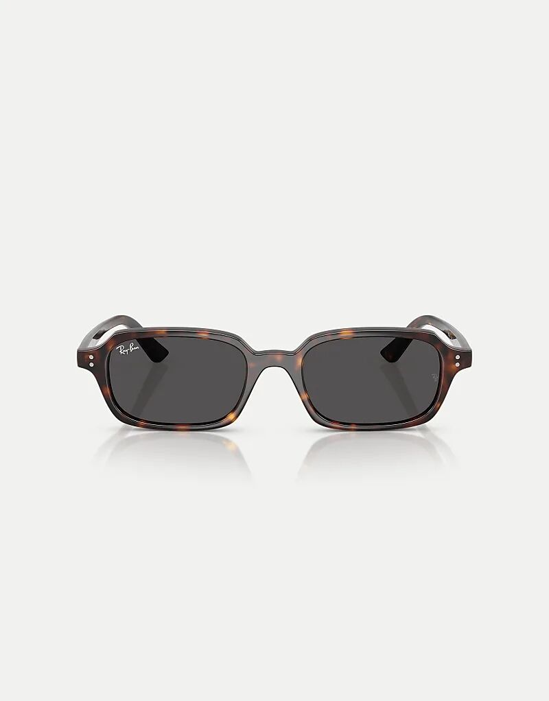 

Солнцезащитные очки Ray-Ban Zuri с прямоугольной оправой и серыми линзами в цвете «гавана»
