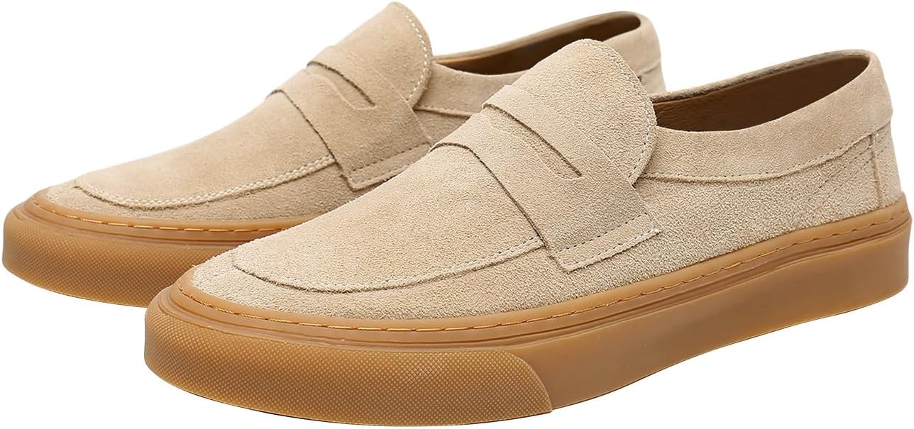 

Мужские туфли Santimon слипоны Пэнни-лоферы из замши Модные повседневные деловые туфли на выпускной Мокасины Летние удобные дышащие туфли для мужчин, бежевый