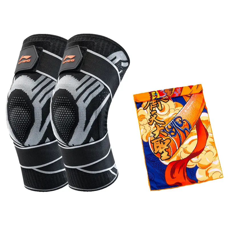 

Наколенники для бега, альпинизма, походов, велоспорта, волейбола, тенниса, футбола, бадминтона, баскетбола LINING, черный Knee Protector 1 Pair+Cooling Sports Towel[Qitian Da Sheng]