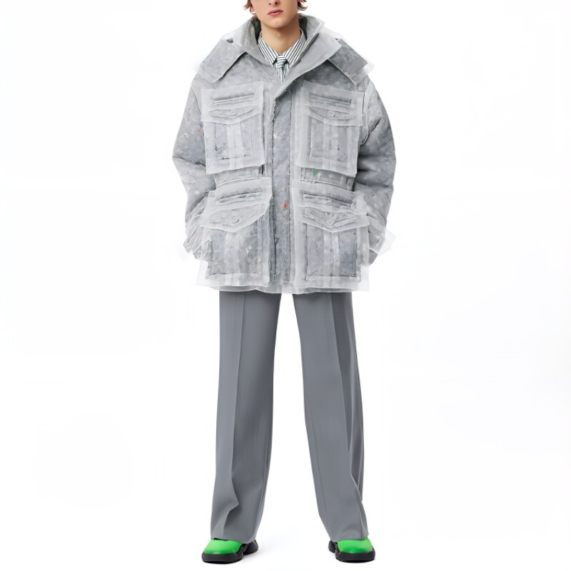 Новые квартальные продукты LV Parka Coat Men Louis Vuitton, белый — фото 2