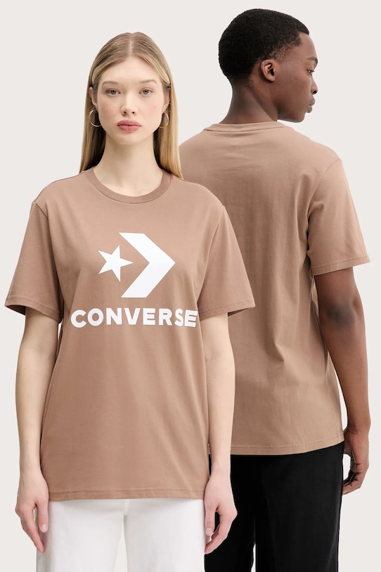 

Хлопковая футболка Converse, коричневый