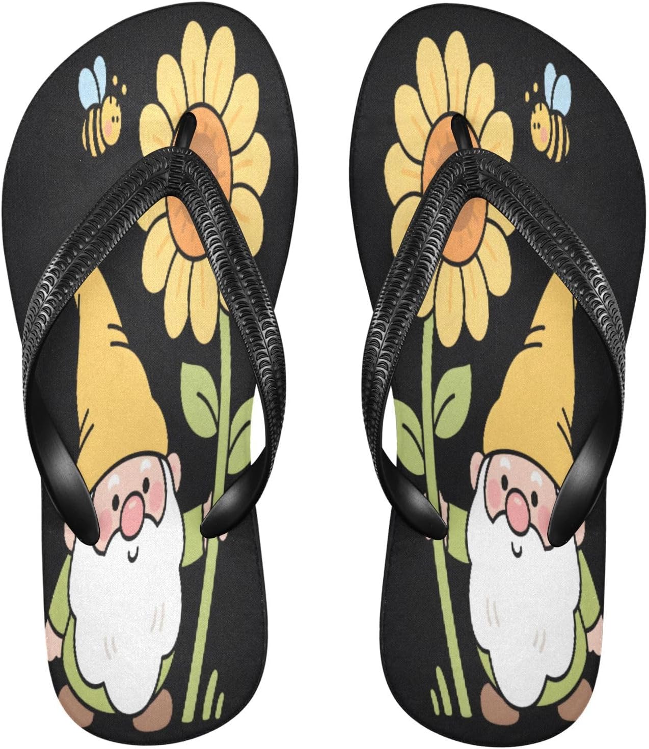 

Женские и мужские шлепанцы с подсолнухом и гномом, женские слайды, мужские сандалии, душевые тапочки, летние нескользящие шлепанцы для плавания, пляжа и ванной Mnsruu, Gnome I18126