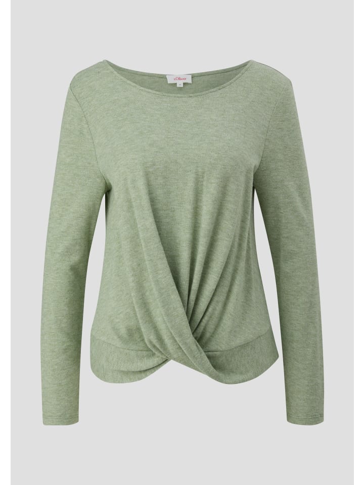 

s.Oliver Лонгслив цвета 78W9_пихтовый зеленый