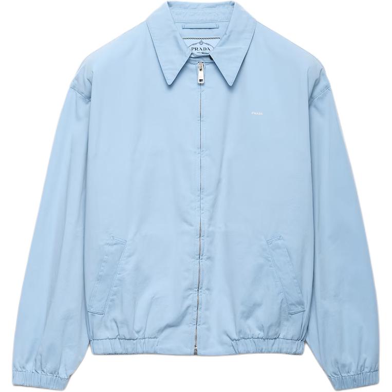 

PRADA Куртка с эластичными манжетами и вышитым логотипом, Xingji Blue