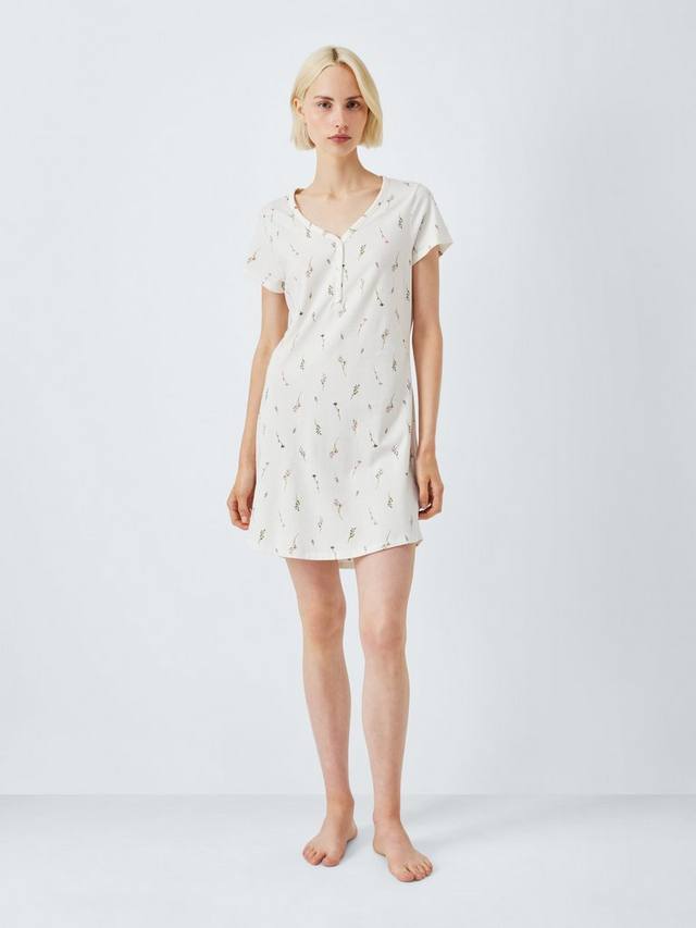 

Sprig Notch Neck ночная сорочка John Lewis, Ivory