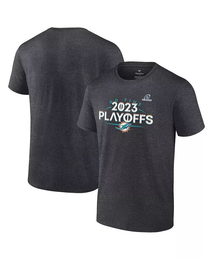 

Футболка мужская Heather Charcoal Miami Dolphins 2023 NFL Playoffs Fanatics
