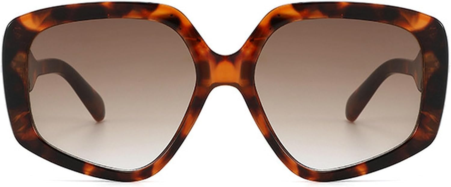 

Ретро-солнцезащитные очки квадратной формы для женщин, модные солнцезащитные очки с градиентным переходом, популярные очки в крупной оправе для активного отдыха mincl, Brown Leopard