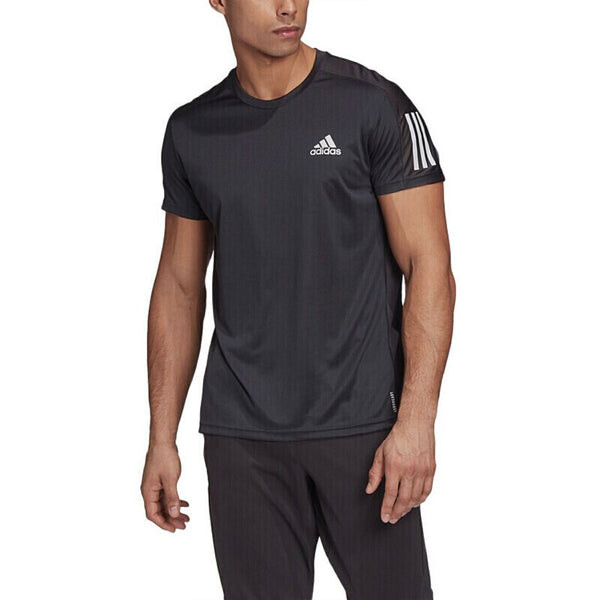 Футболка Men's adidas Solid Color Breathable Round Neck Pullover Short Sleeve Black T-Shirt, черный — фото 4