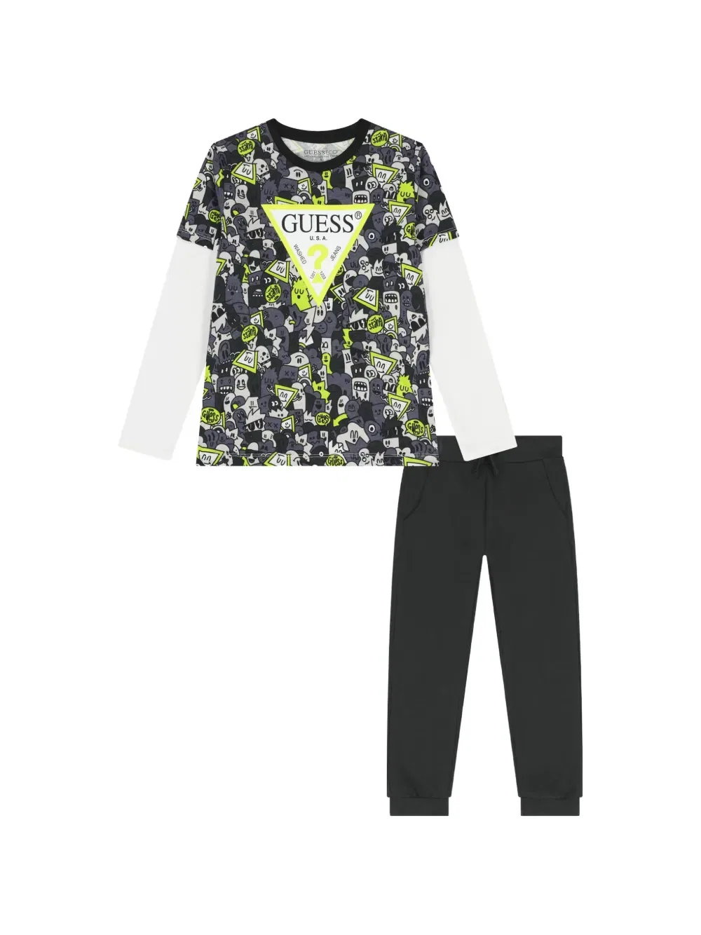 Спортивный костюм с логотипом Guess Kids, черный