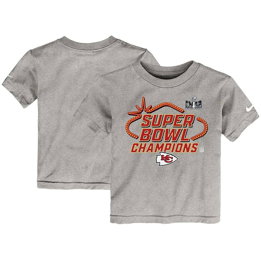 

Серая футболка Nike Kansas City Chiefs Super Bowl LVIII Champions Locker Room Trophy Collection, цвет Chf Grey