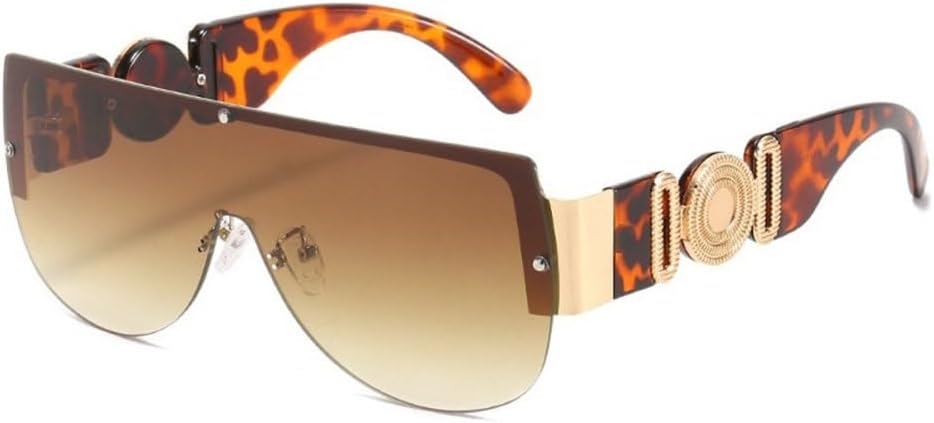 

Модные цельные солнцезащитные очки без оправы для мужчин, винтажные солнцезащитные очки с черным градиентом для женщин, сексуальные очки с защитой от УФ-излучения UV400 MTZJH, Gold Tea