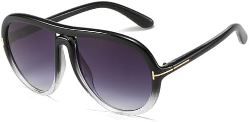 

Солнцезащитные очки для женщин в крупной оправе 2027 года, модные градиентные солнцезащитные очки, стильные разноцветные очки с защитой от УФ-излучения UV400 MTZJH, C2black-gray