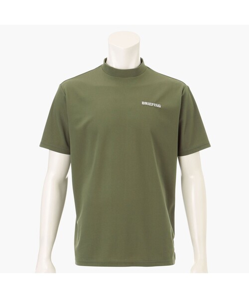 

Мужская футболка с высоким воротником, свободный крой, быстросохнущая ткань BRIEFING Gol, оливковый