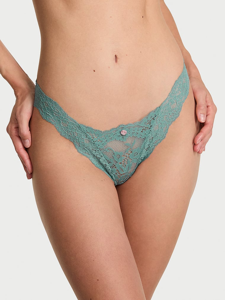 

Кружевные бразильские трусики Dream Angels, lace arctic green