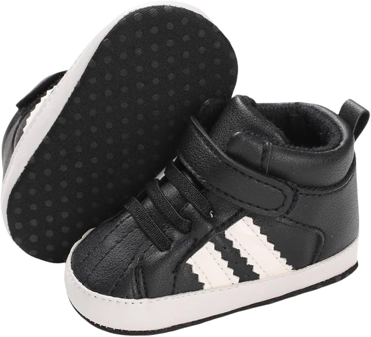 

Детские кроссовки Babelvit для мальчиков и девочек с мягкой подошвой, высокие на шнуровке, унисекс, ботинки для малышей, новорожденных, первые ходунки, обувь для первого шага, 02 Cb/Black