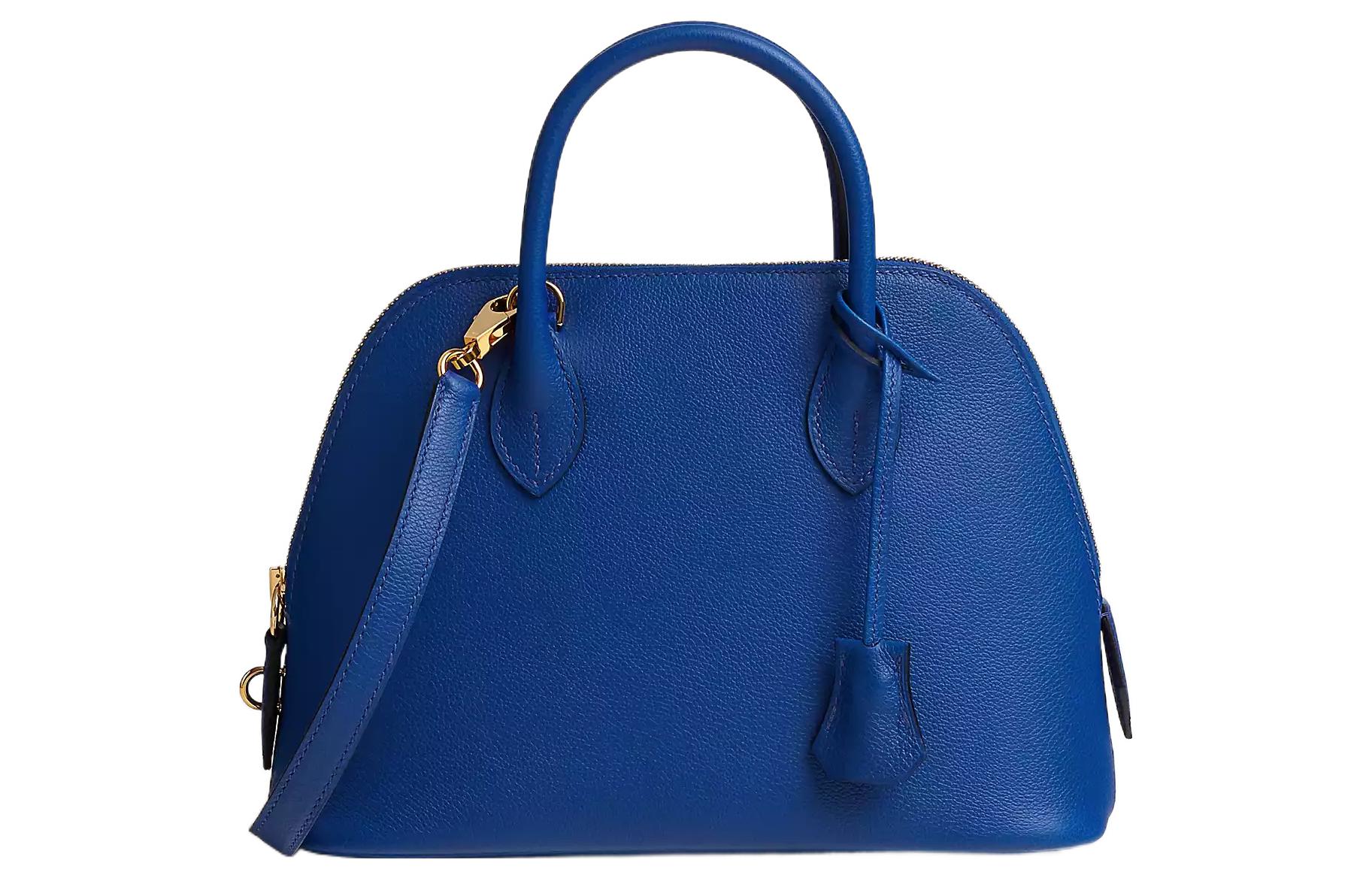 

Сумка Bolide Evercolor Calfskin для боулинга, женская ручная, через плечо, кросс-боди HERMES цвета королевский синий/сапфировый синий