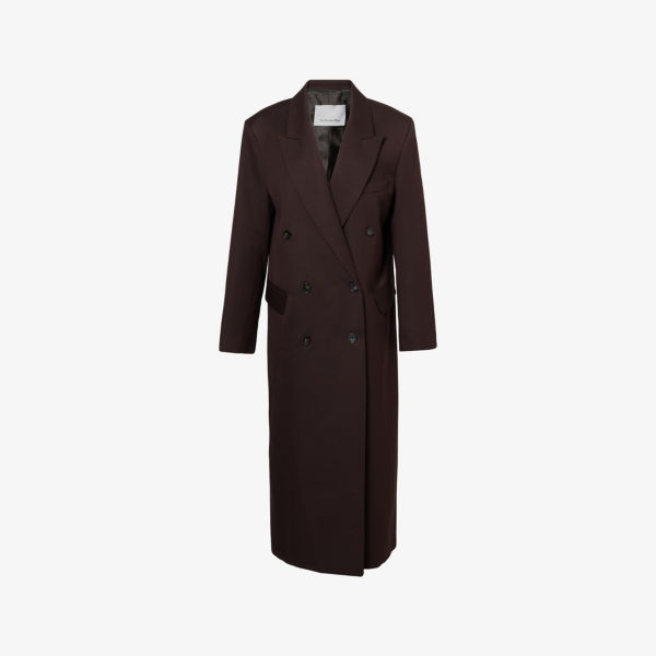 

Пальто Jane The Frankie Shop двубортное длинное, коричневый