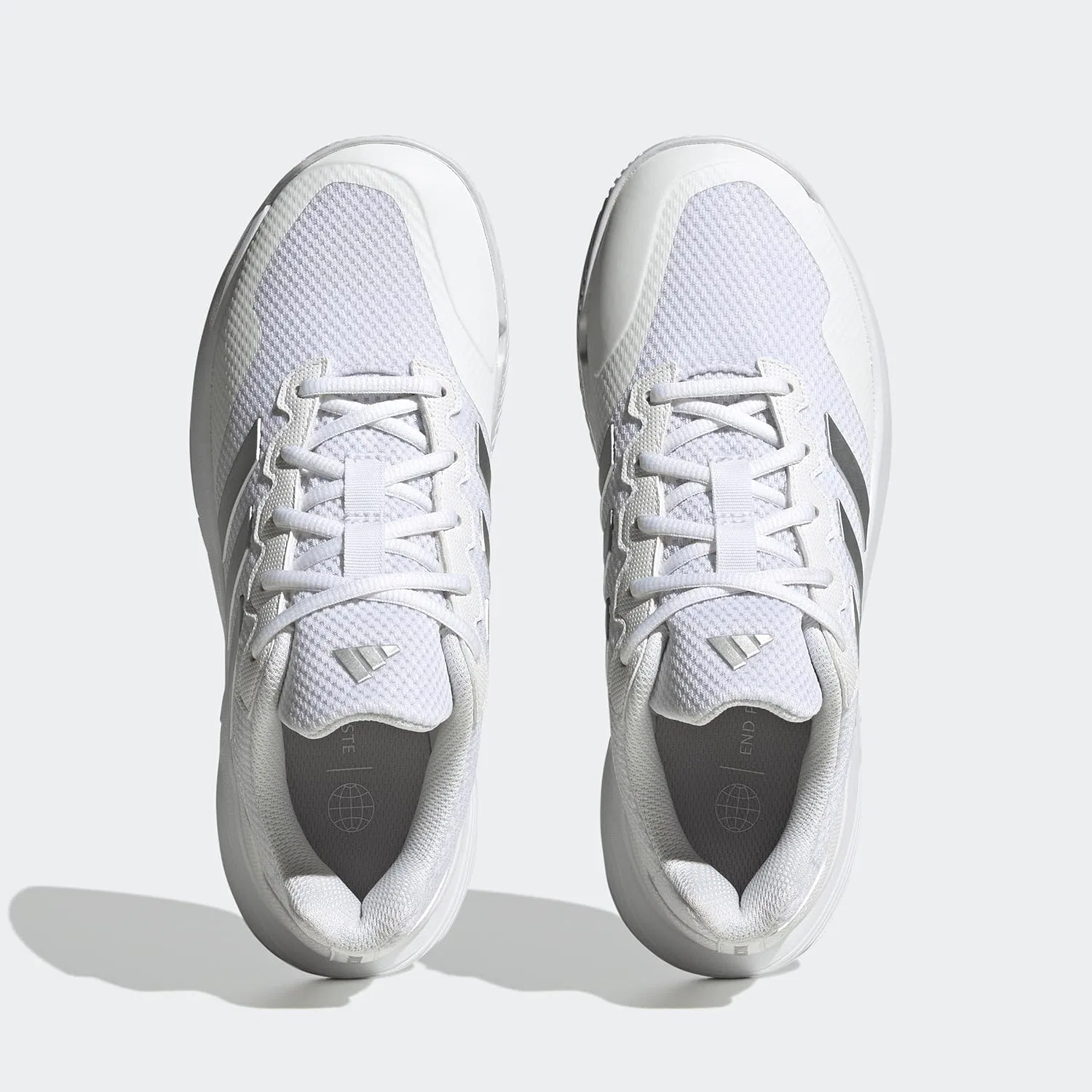 Кроссовки теннисные Adidas Gamecourt 2, White/Silver Metallic/White — фото 4