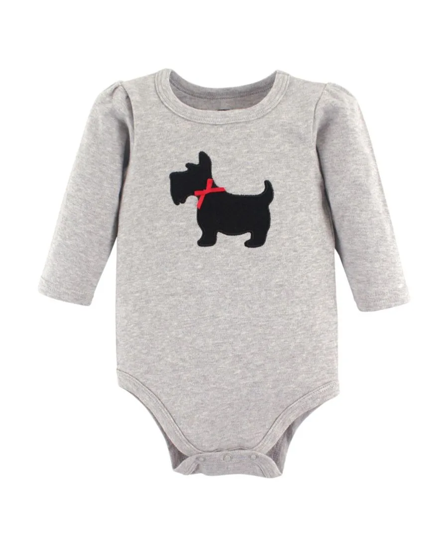 Hudson Baby Хлопковые боди с длинными рукавами, комплект из 3 штук, с принтом цвета корицы — фото 2