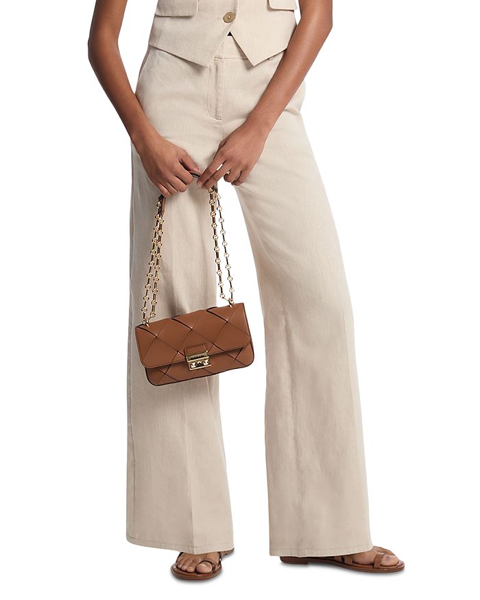 

Широкие брюки из твила Michael Kors, коричневый/бежевый