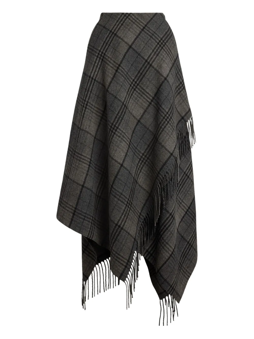 

Асимметричная юбка с бахромой Ralph Lauren Collection, серый