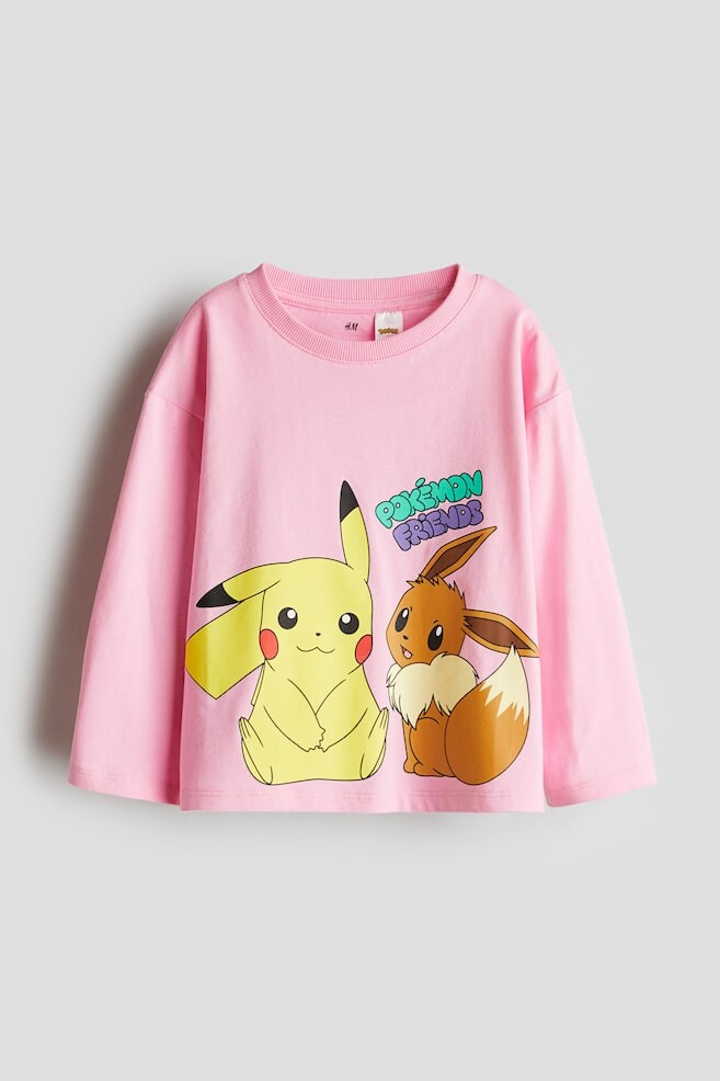 

Хлопковая рубашка с мотивом H&M, розовый