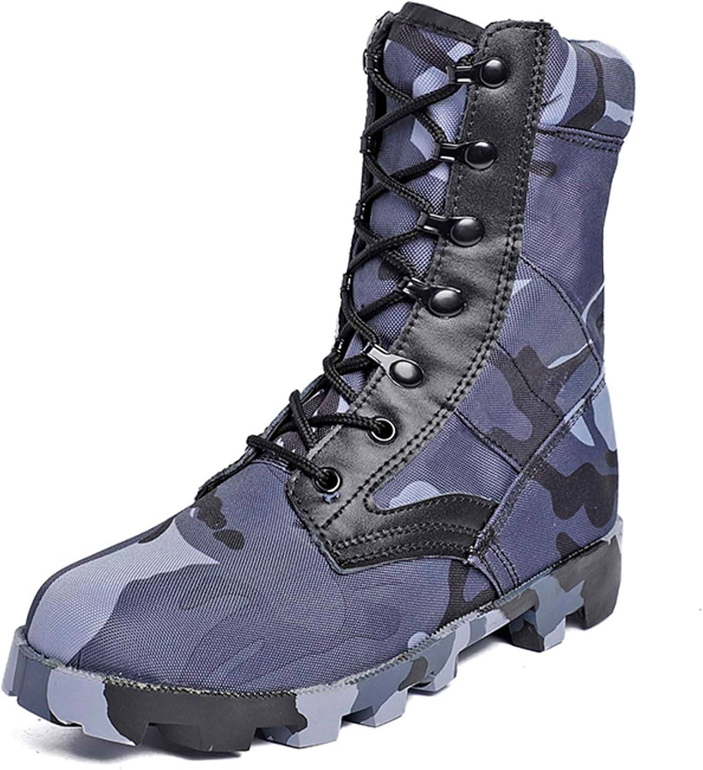 

Мужские туристические военные ботинки, модные, с шнуровкой, высокие, камуфляжные, для тренировок на улице, боевые, для пустыни, охоты, джунглей, тактические, для кемпинга, с походным рюкзаком, кроссовки Generic, синий