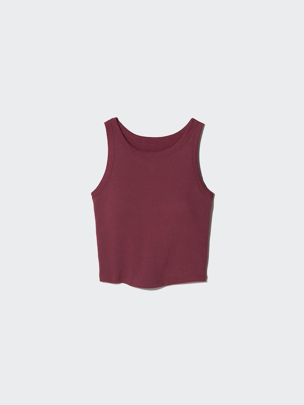 Укороченный рифленый бра-топ Uniqlo, 18 wine — фото 4