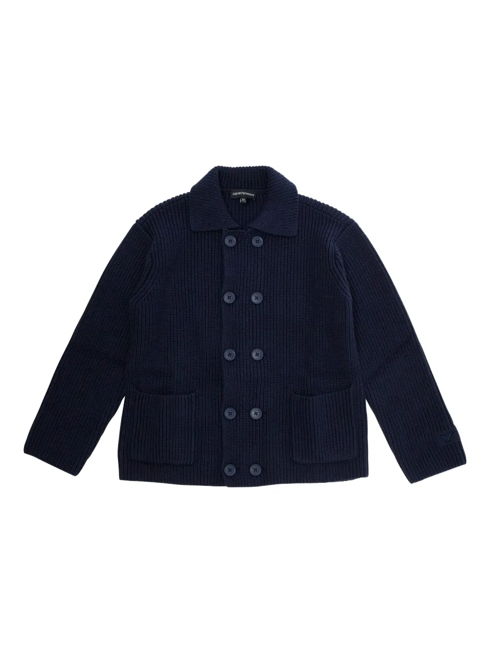 

Кардиган с длинными рукавами в рубчик Emporio Armani Kids, синий