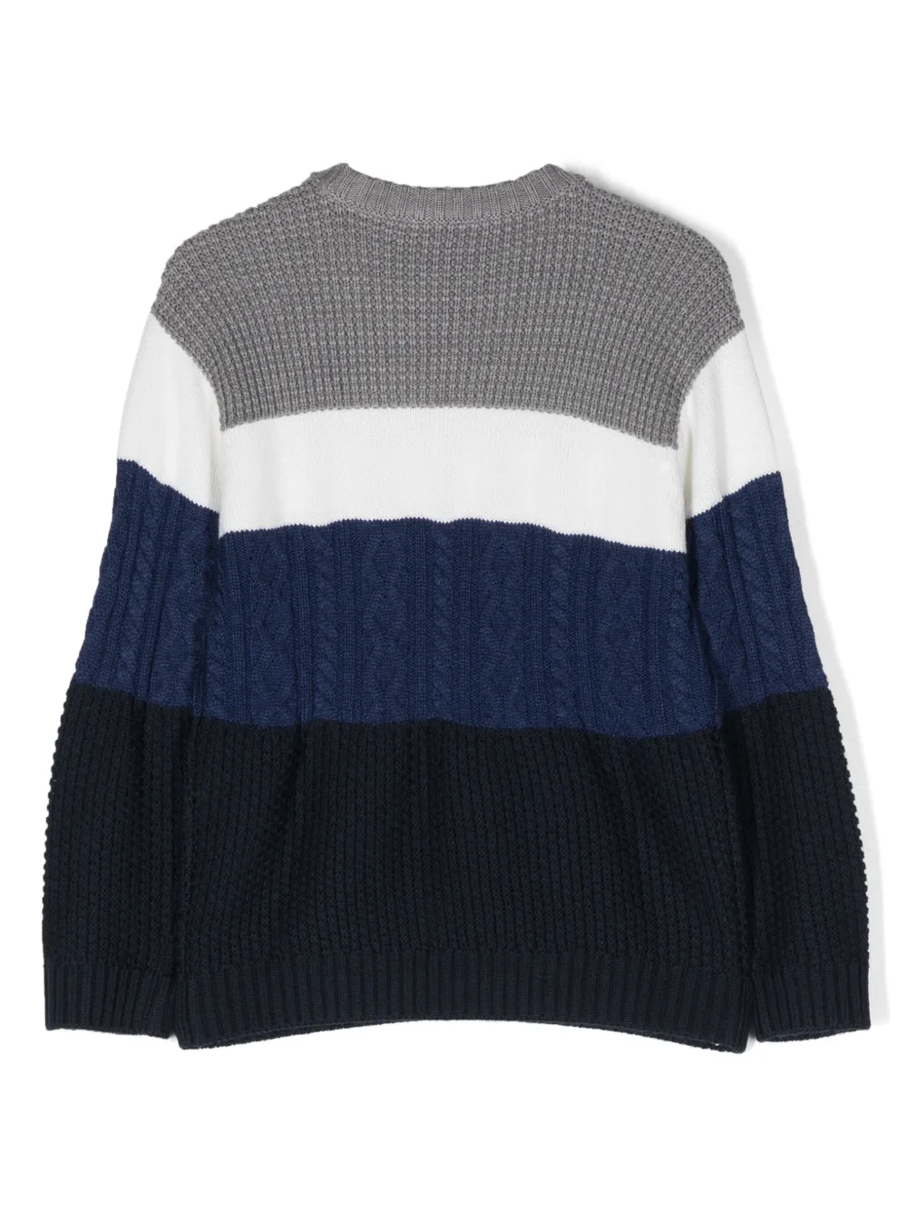 Полосатый джемпер с логотипом Emporio Armani Kids, серый — фото 2