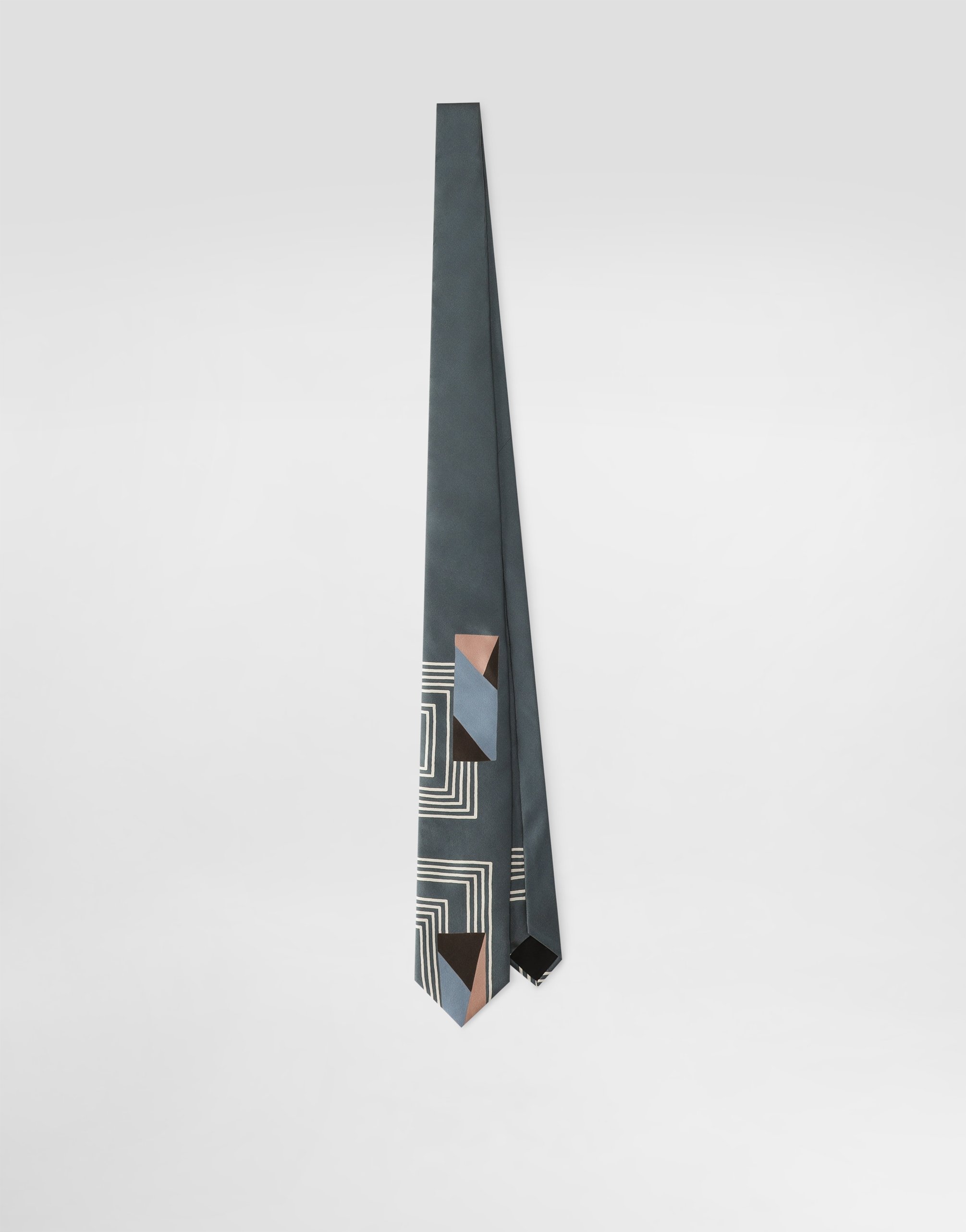 

Галстук из твила с винтажным принтом Dolce & Gabbana, серый