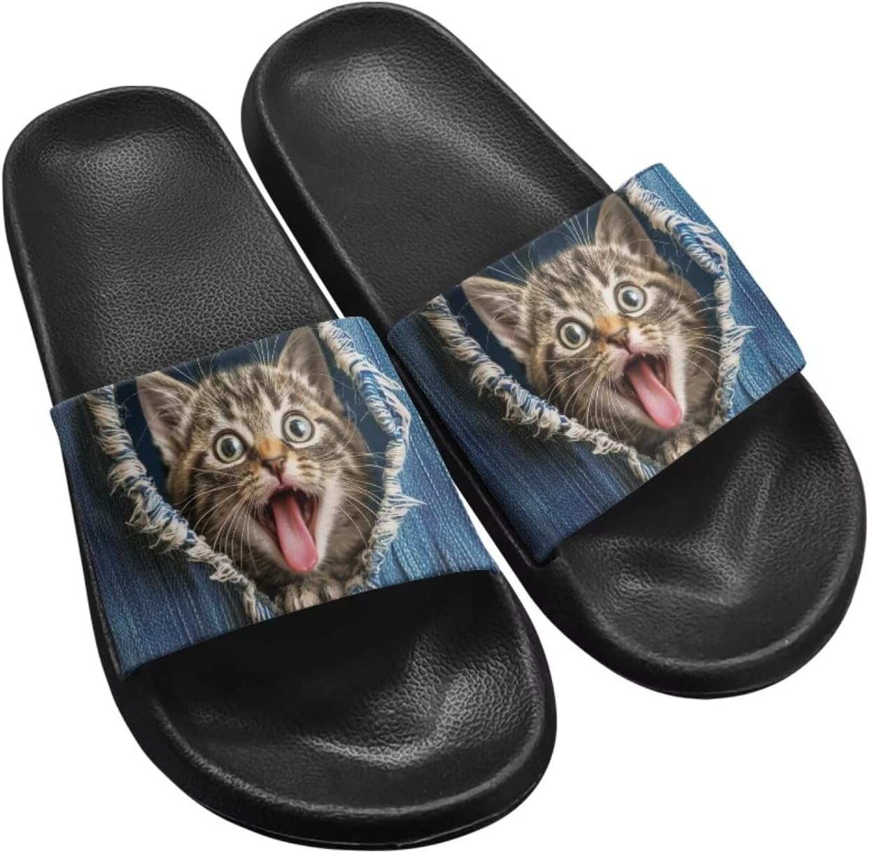 

Сандалии с открытым носком Jeiento для женщин и мужчин, сандалии с плоской подошвой, нескользящие для ванной и душа, мягкая домашняя обувь для пары, с рисунком собак, 3d Cat