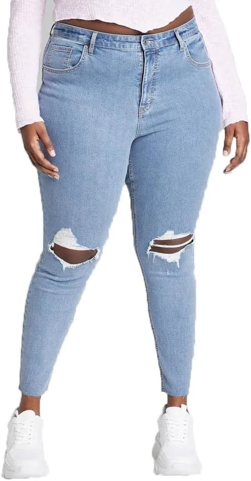 

Джинсы Wild Fable Super-High Rise Distressed Skinny