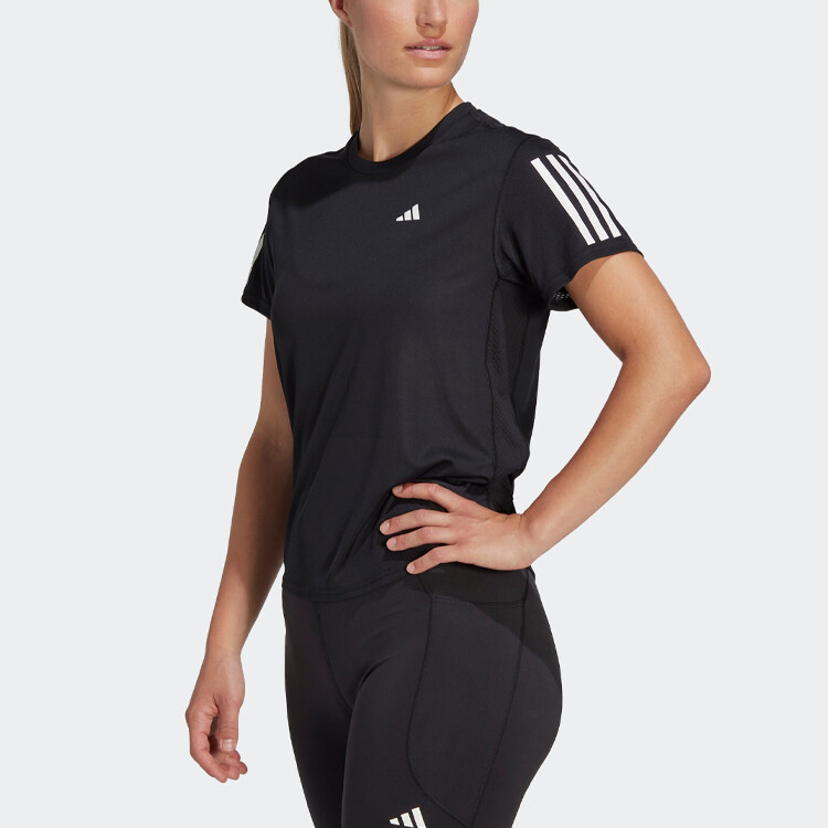 Женская футболка The Run, черная Adidas — фото 2