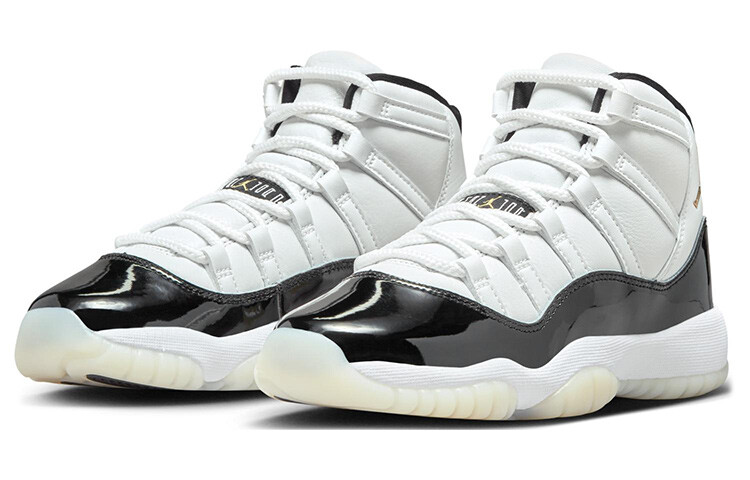 Jordan Air Jordan 11 Vintage Баскетбольные кроссовки женские, Белый/Черный/Золотой Металлик — фото 2
