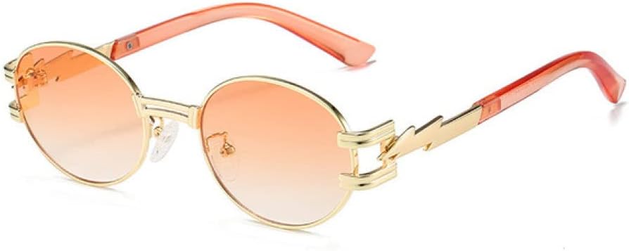 

Женские солнцезащитные очки в стиле панк, маленькие овальные, с прозрачными линзами с градиентом, защита от УФ-излучения UV400. Мужские солнцезащитные очки с металлическими дужками LANGSER, Golden Tea Gradient