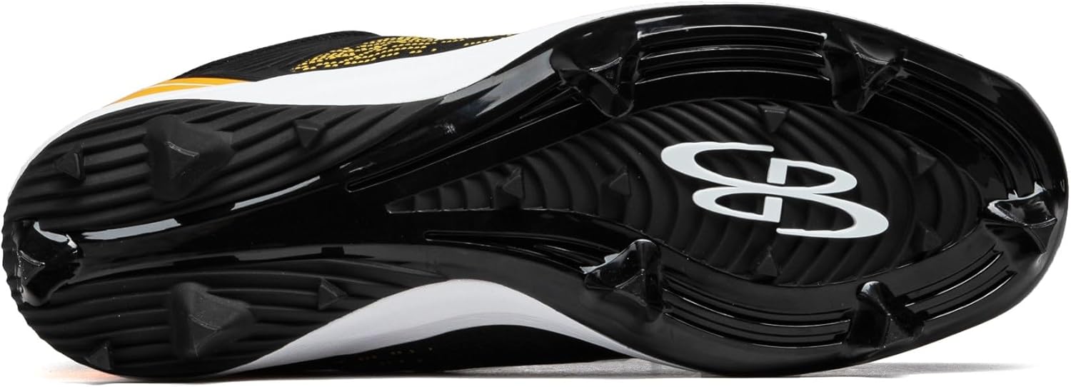 Мужские бутсы Boombah Viper Pureknit с литой подошвой - Status - Разные цвета - Разные размеры, черный/золотой — фото 2