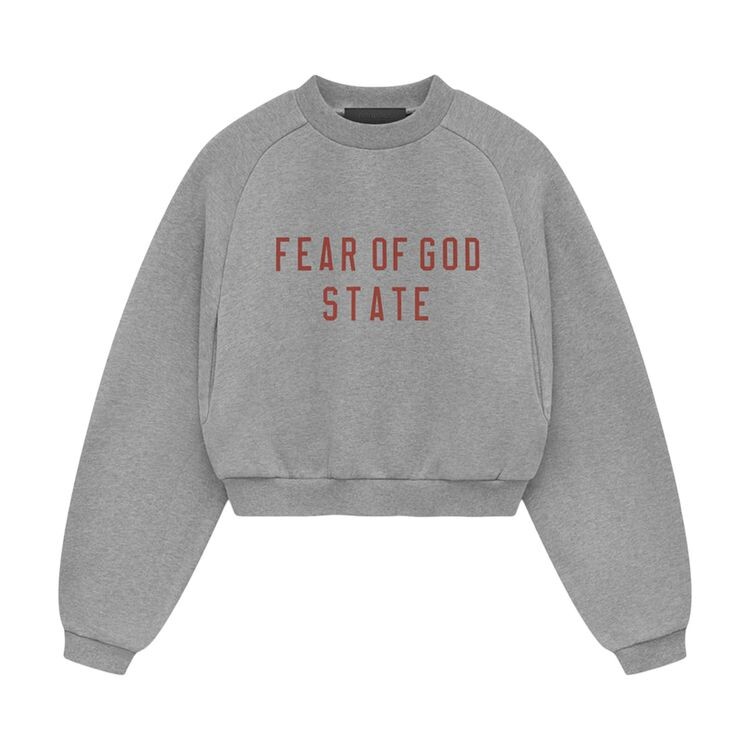 

Толстовка Fear of God Essentials Fleece Cropped Crewneck Dark Heather, серый