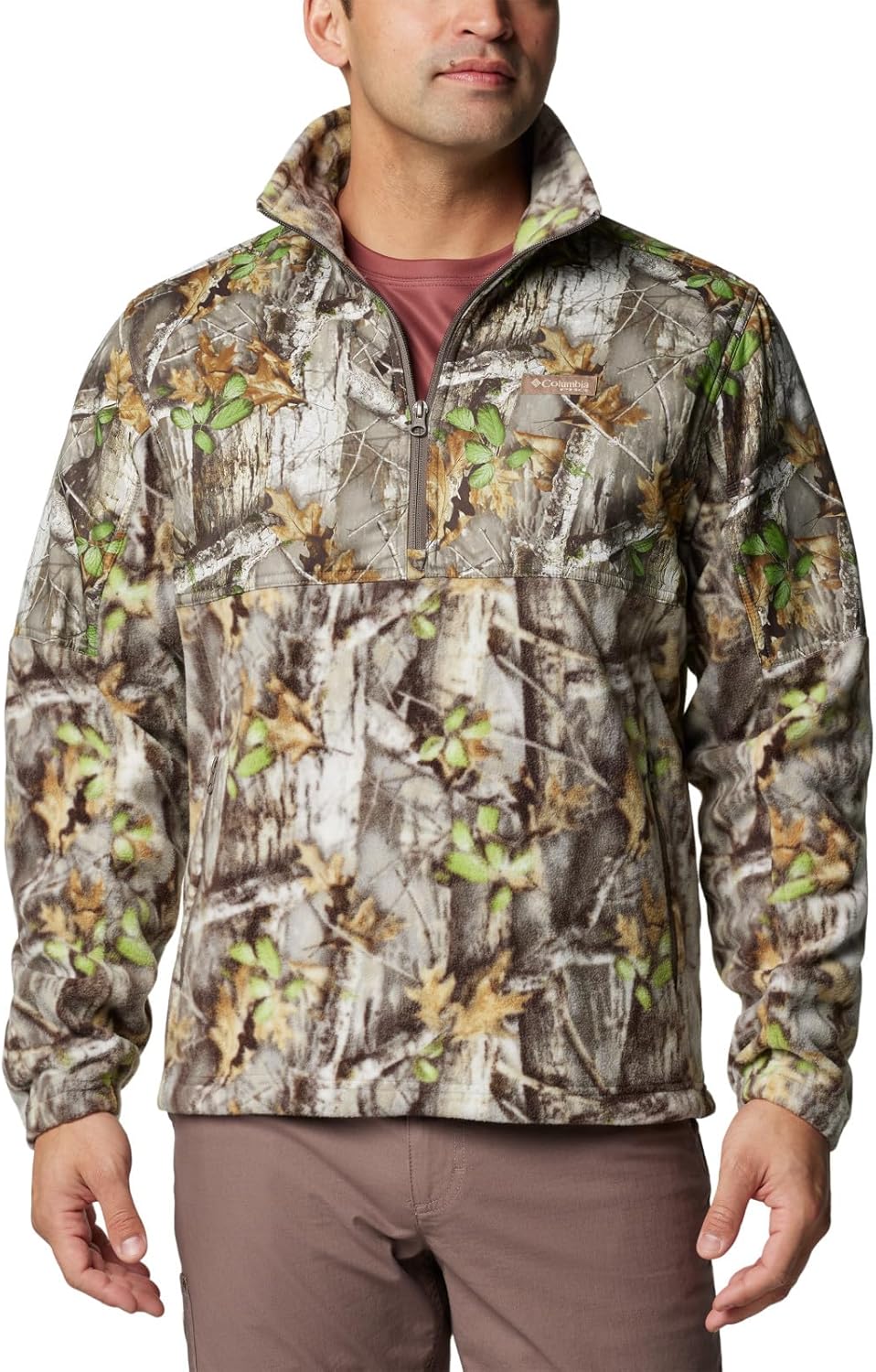 

Columbia мужская флисовая толстовка Phg Fleece Overlay II с молнией на 1/4, Timberwoods Camo/Timberwoods Camo