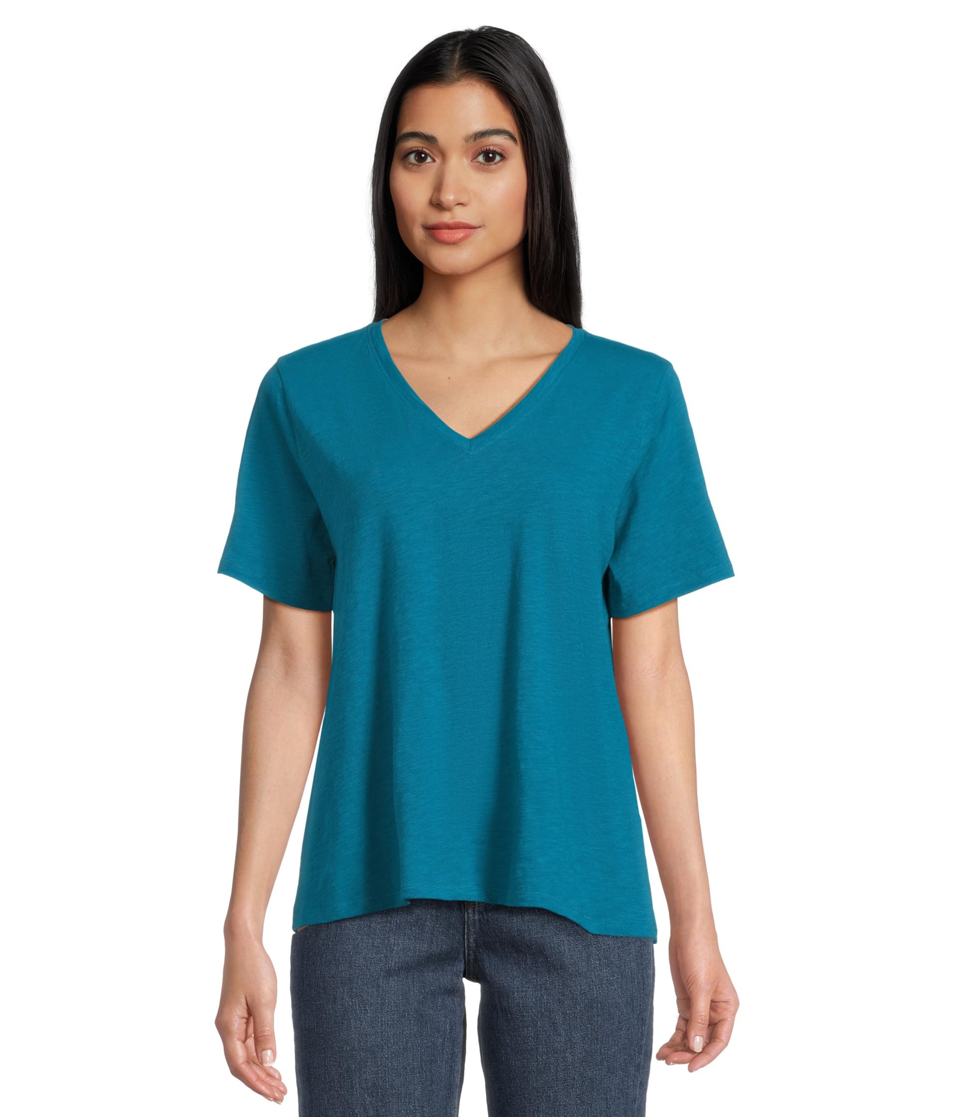 

Футболка Eileen Fisher V-Neck Short, цвет Dragonfly