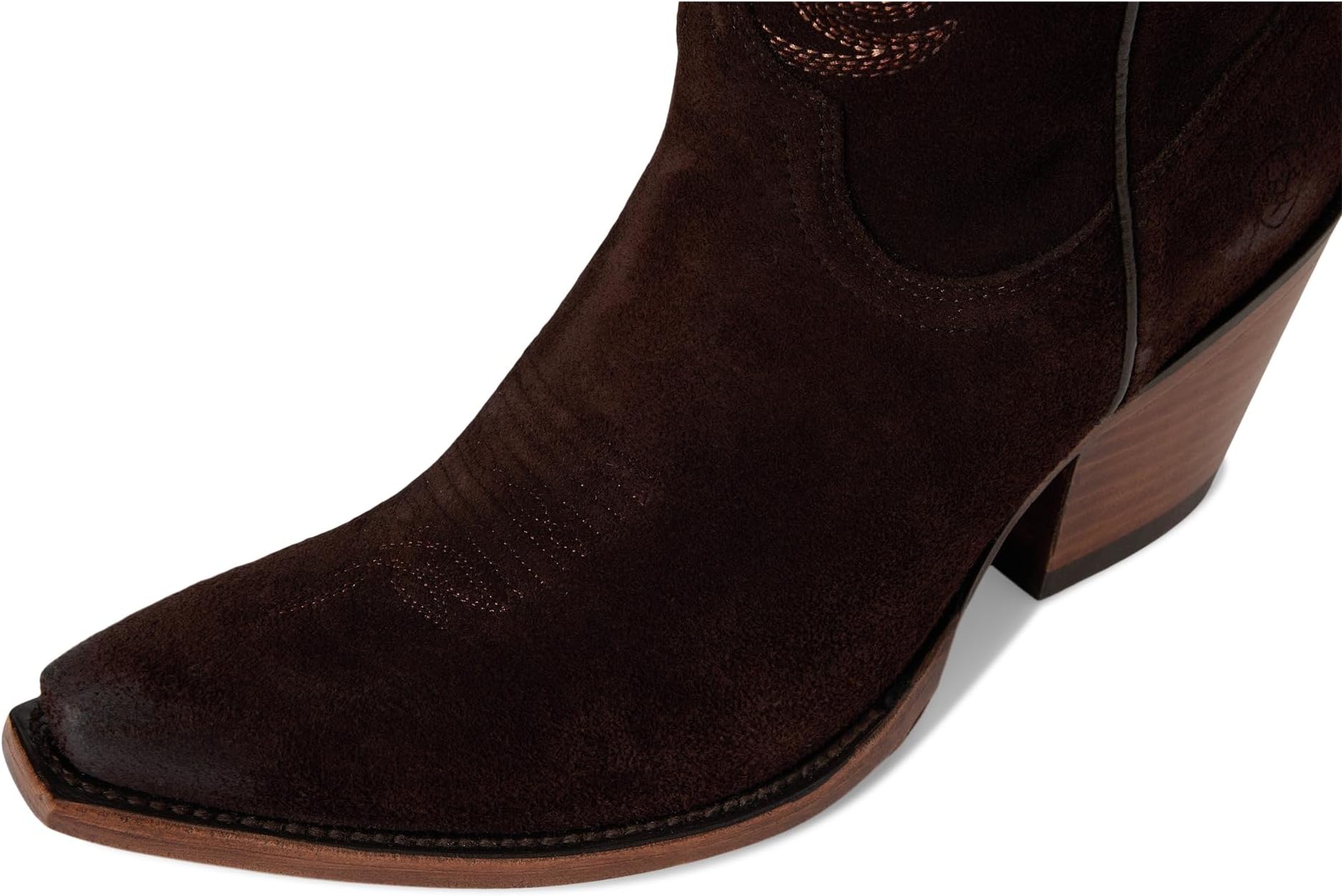 Женские ковбойские сапоги Ariat Laramie замшевые с вышивкой, шоколадный — фото 2
