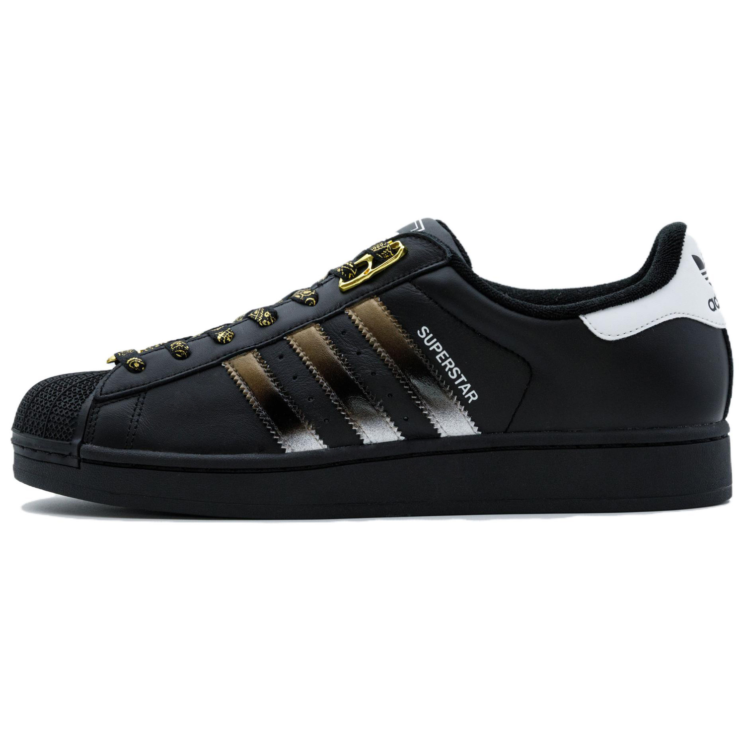 

Adidas Originals Superstar 2 Golden Badge Abrasion Resistant низкие кроссовки для скейтбординга унисекс черный золотой