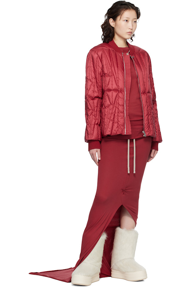 Rick Owens Красная регулируемая макси-юбка Moncler + Rick Owens — фото 4